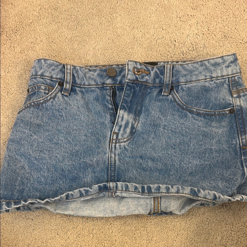 Blue Denim Mini Skirt